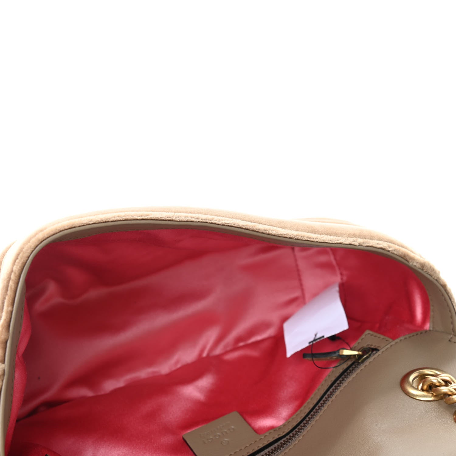 Gucci Velvet Matelasse Small GG Marmont Shoulder Bag Taupe 5 of 10