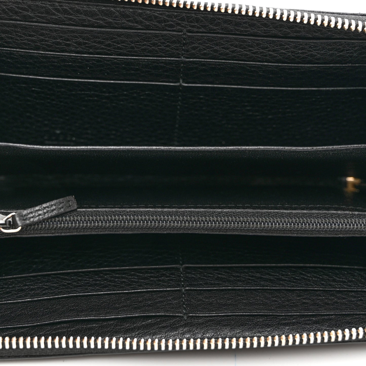 Pebbled Calfskin Soho Zip Around Wallet Black