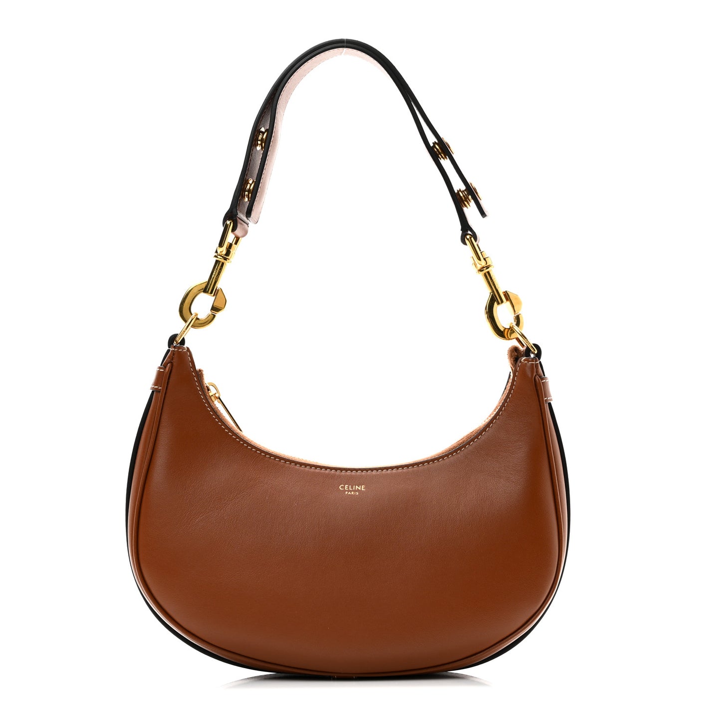 Smooth Calfskin Medium Strap Ava Shoulder Bag Tan