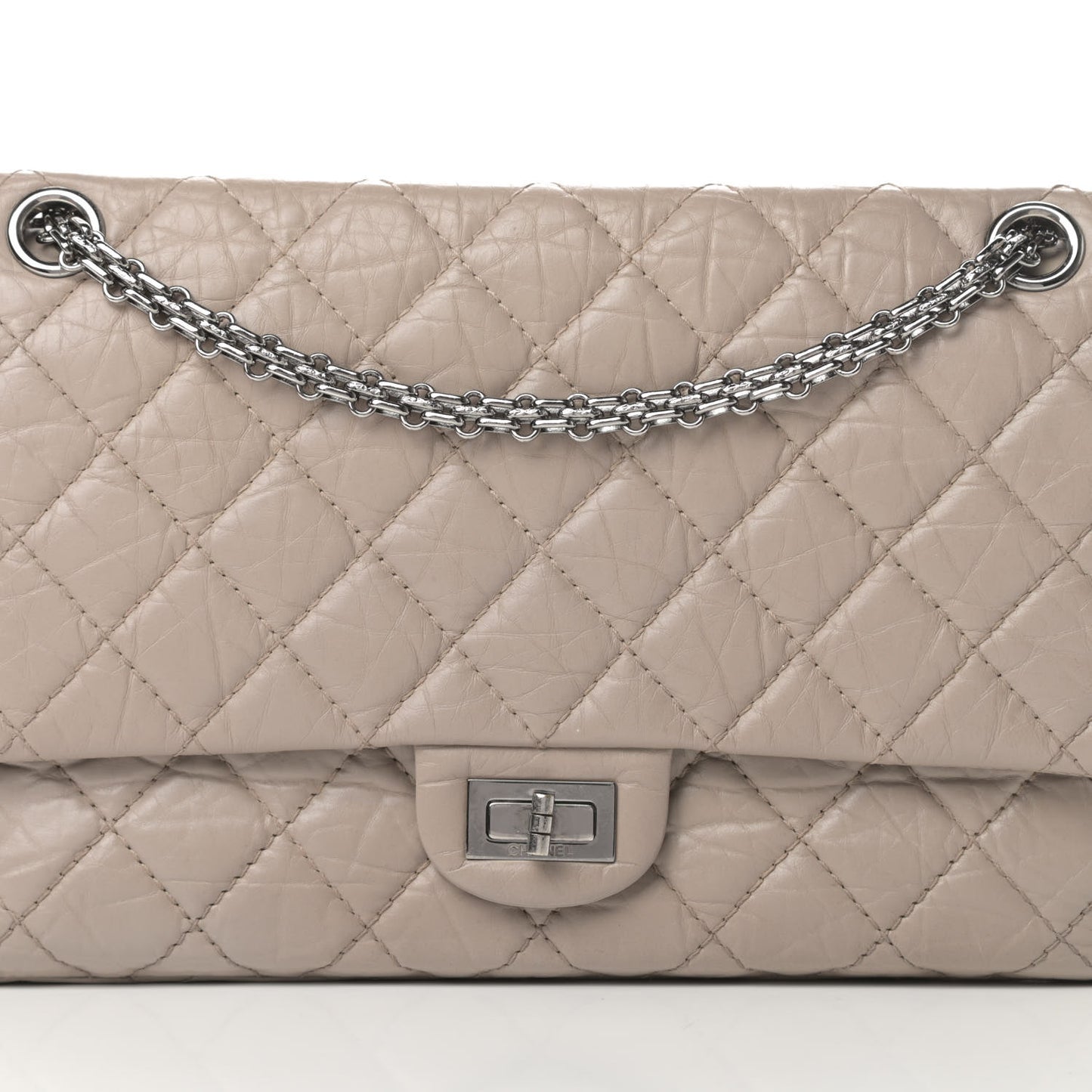 Aged Calfskin Quilted 2.55 Reissue 226 Flap Taupe