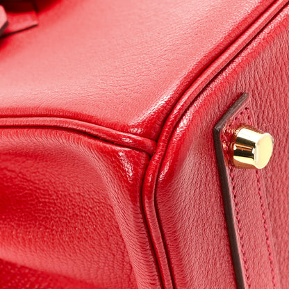 Hermes Chevre Mysore Horseshoe Birkin 25 Rouge Casaque Prune Rouge Casaque Capucine 9 of 12