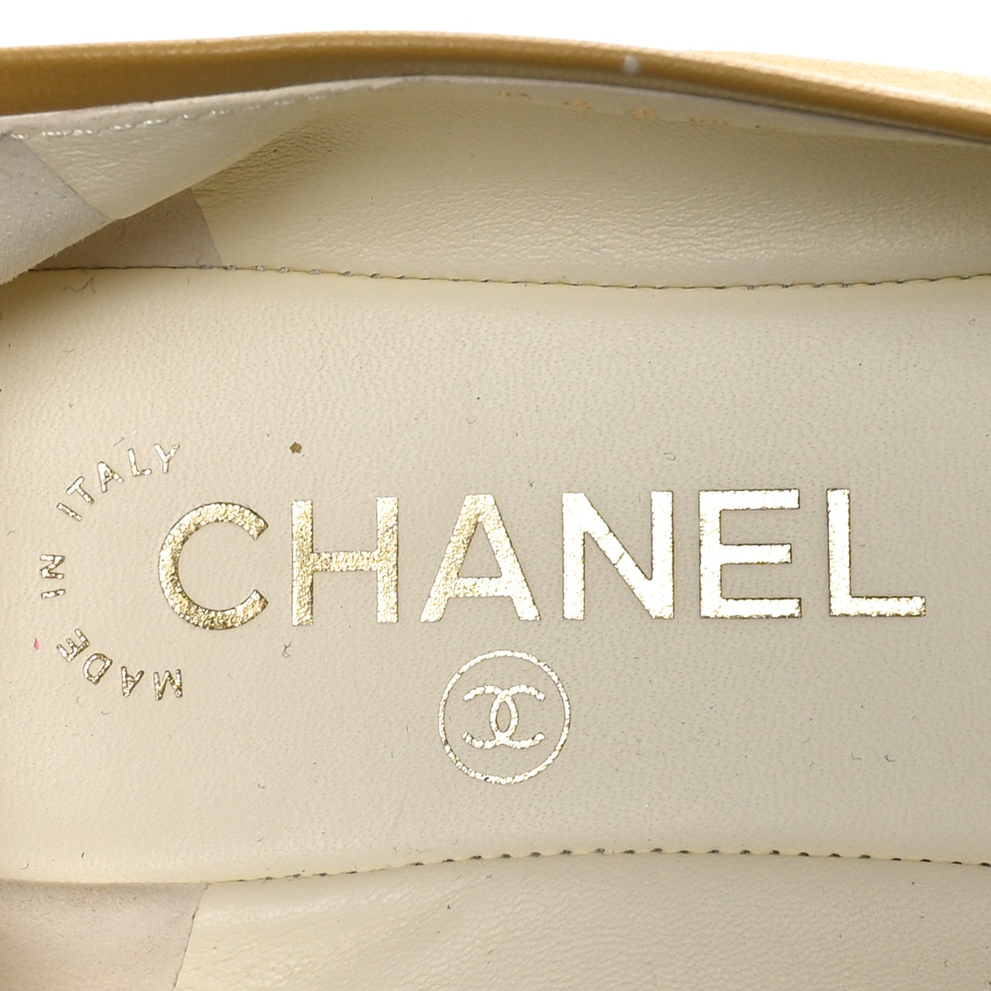 Suede Cap Toe CC Ballerina Flats 37 Beige Black