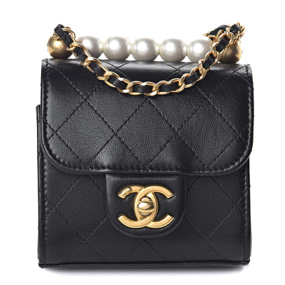 Chanel Goatskin Chic Pearls Clutch On Chain Black 1 of 8
