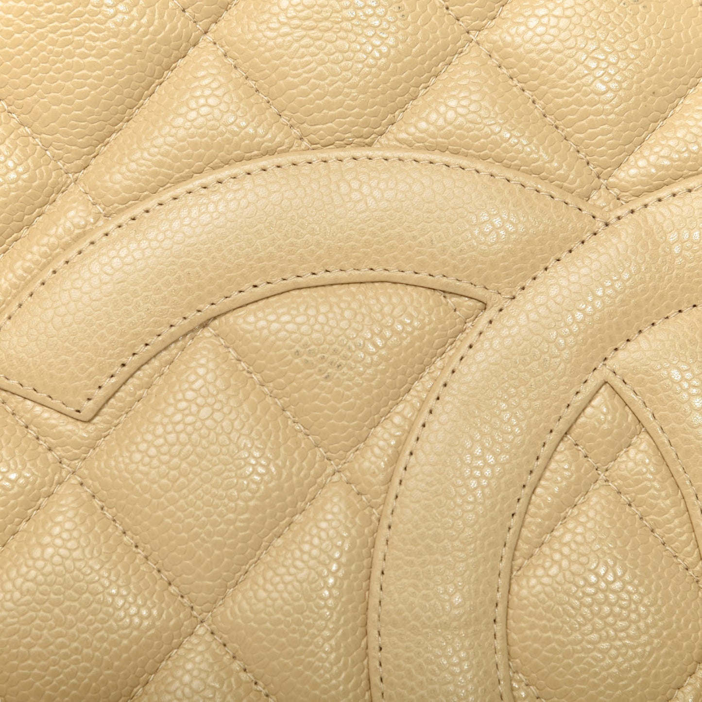 Caviar Quilted Medallion Tote Beige