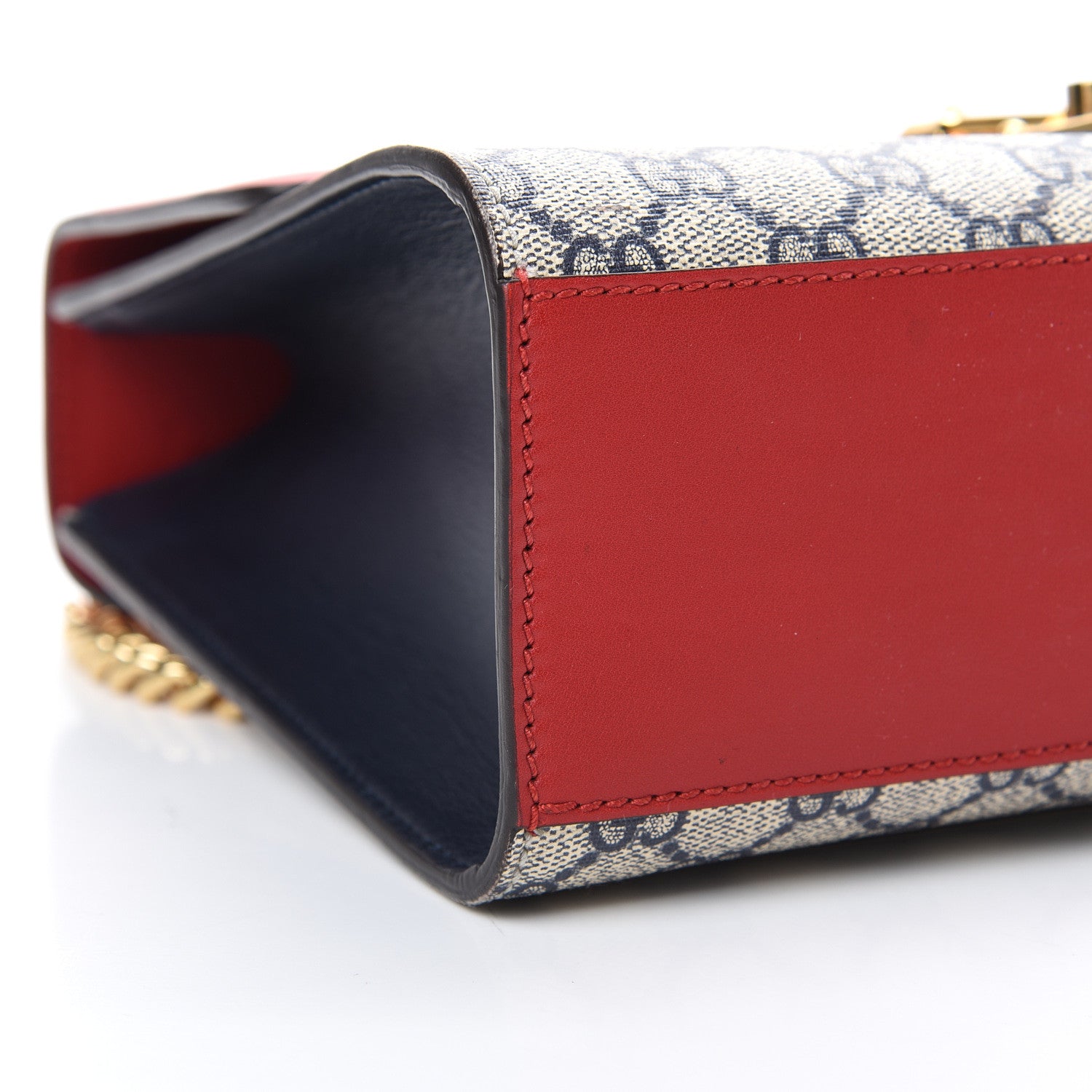 Gucci GG Supreme Monogram Moon Calfskin Medium Padlock Shoulder Bag Beige Blue Hibiscus Red Mystic White 10 of 12