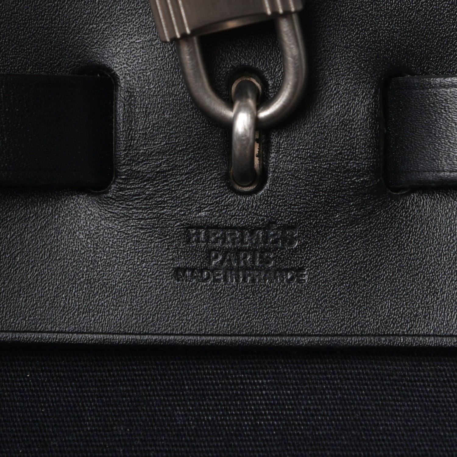 Hermes Toile Vache Calfskin Herbag 40 GM Black 7 of 15