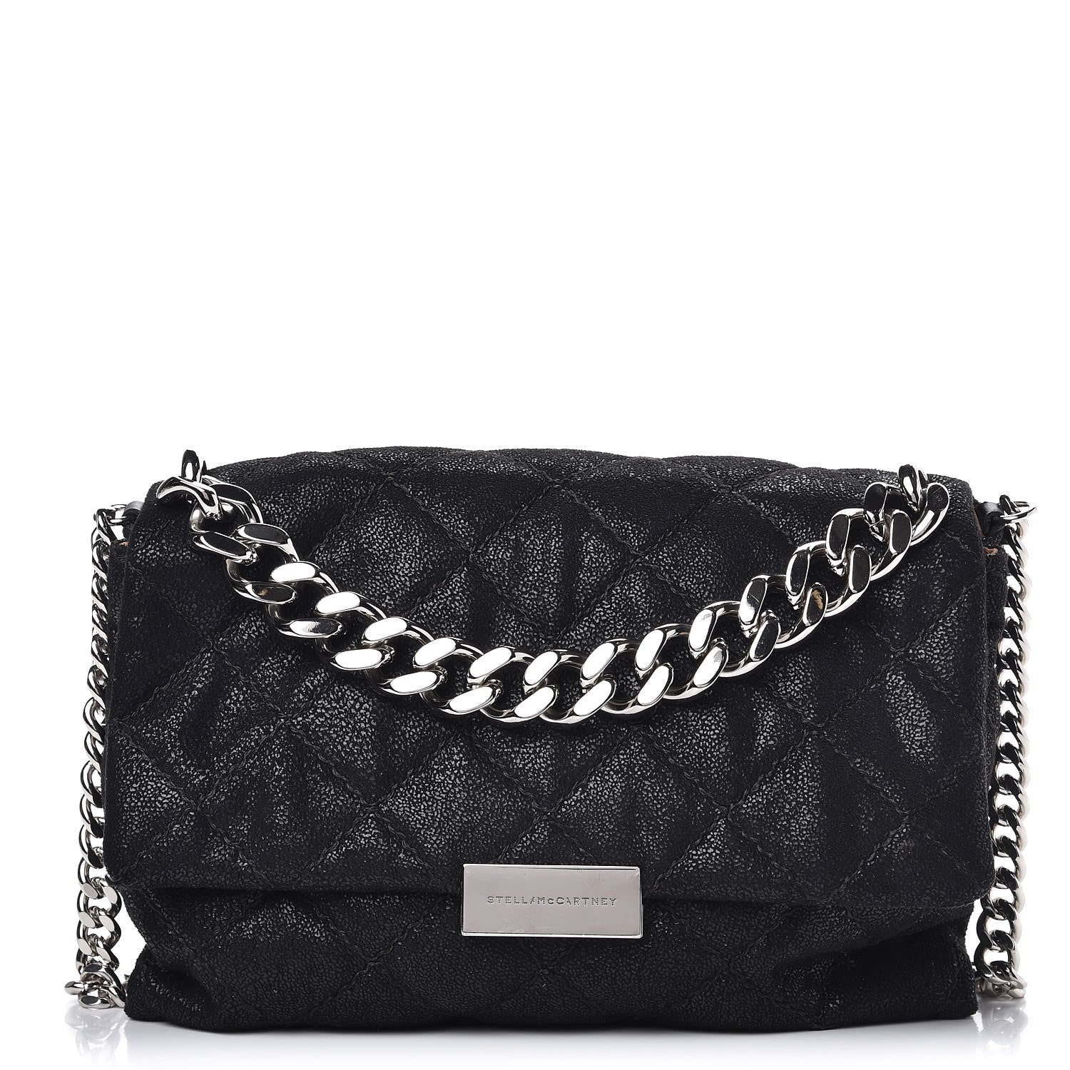Stella McCartney Shaggy Deer Quilted Small Beckett Chain Shoulder Bag Black 1 of 9
