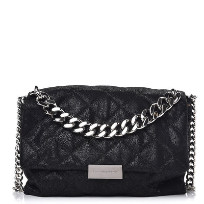Stella McCartney Shaggy Deer Quilted Small Beckett Chain Shoulder Bag Black 1 of 9