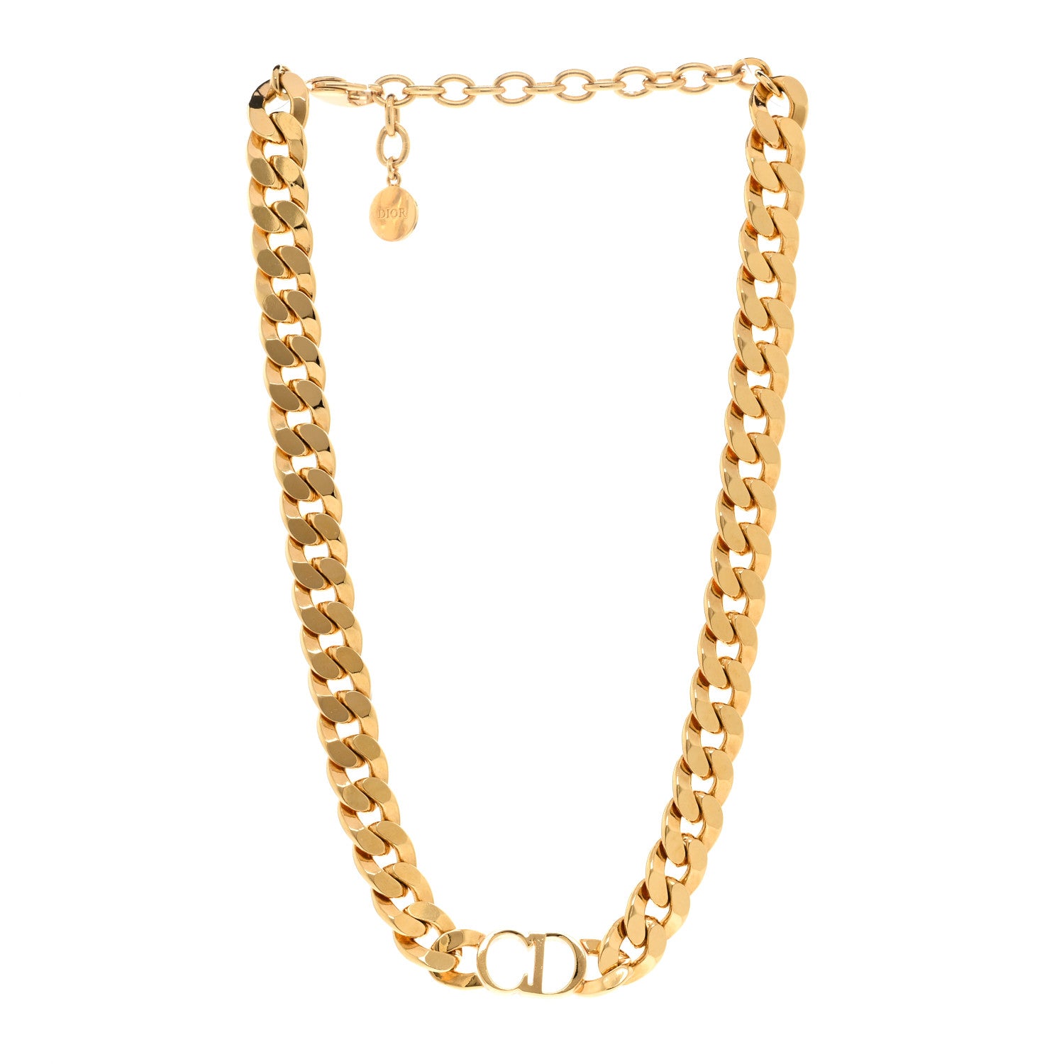 Christian Dior Metal Danseuse Etoile Chain Choker Necklace Gold 3 of 6