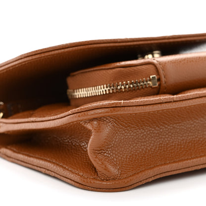 Chanel Caviar Quilted Business Affinity Clutch With Chain Flap Camel 10 of 12