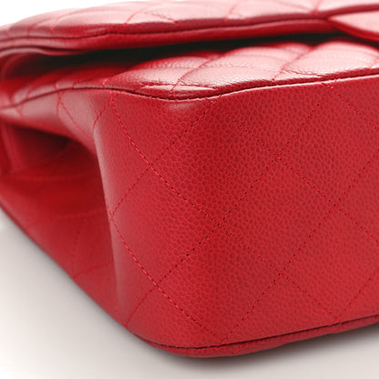 Chanel Caviar Quilted Jumbo Double Flap Dark Red 9 of 11
