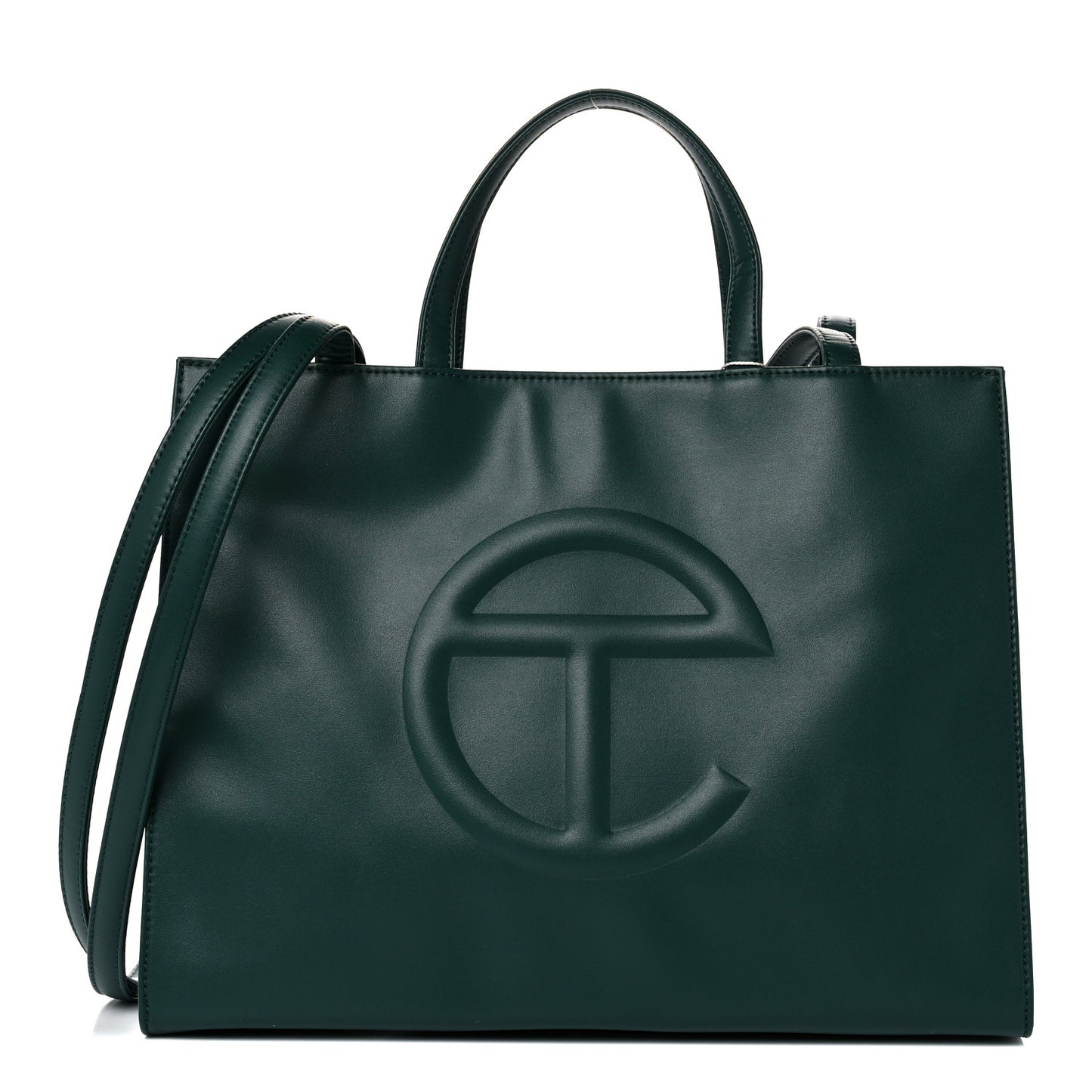 Vegan Leather Medium Shopping Bag Dark Olive