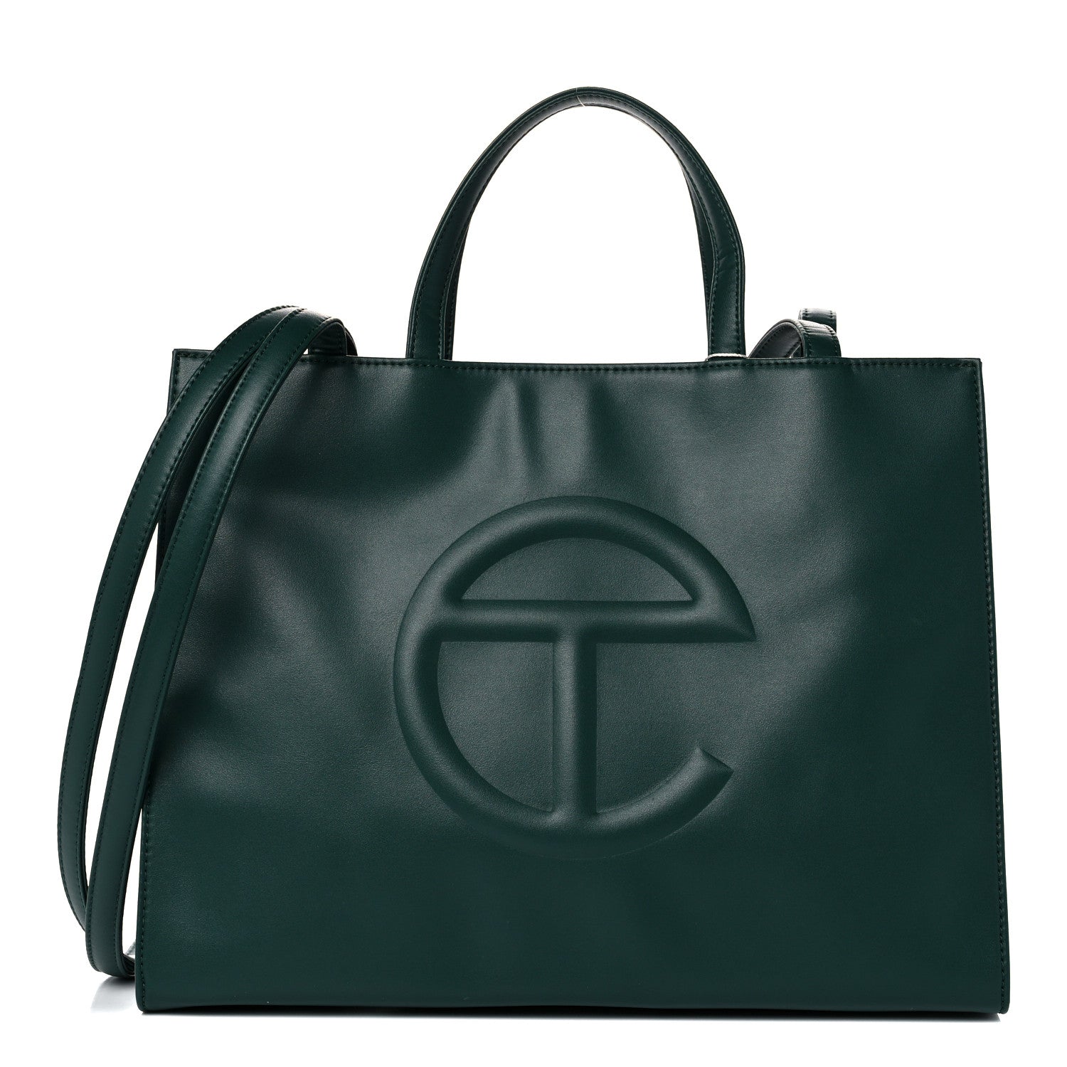 Telfar Vegan Leather Medium Shopping Bag Dark Olive 1 of 9