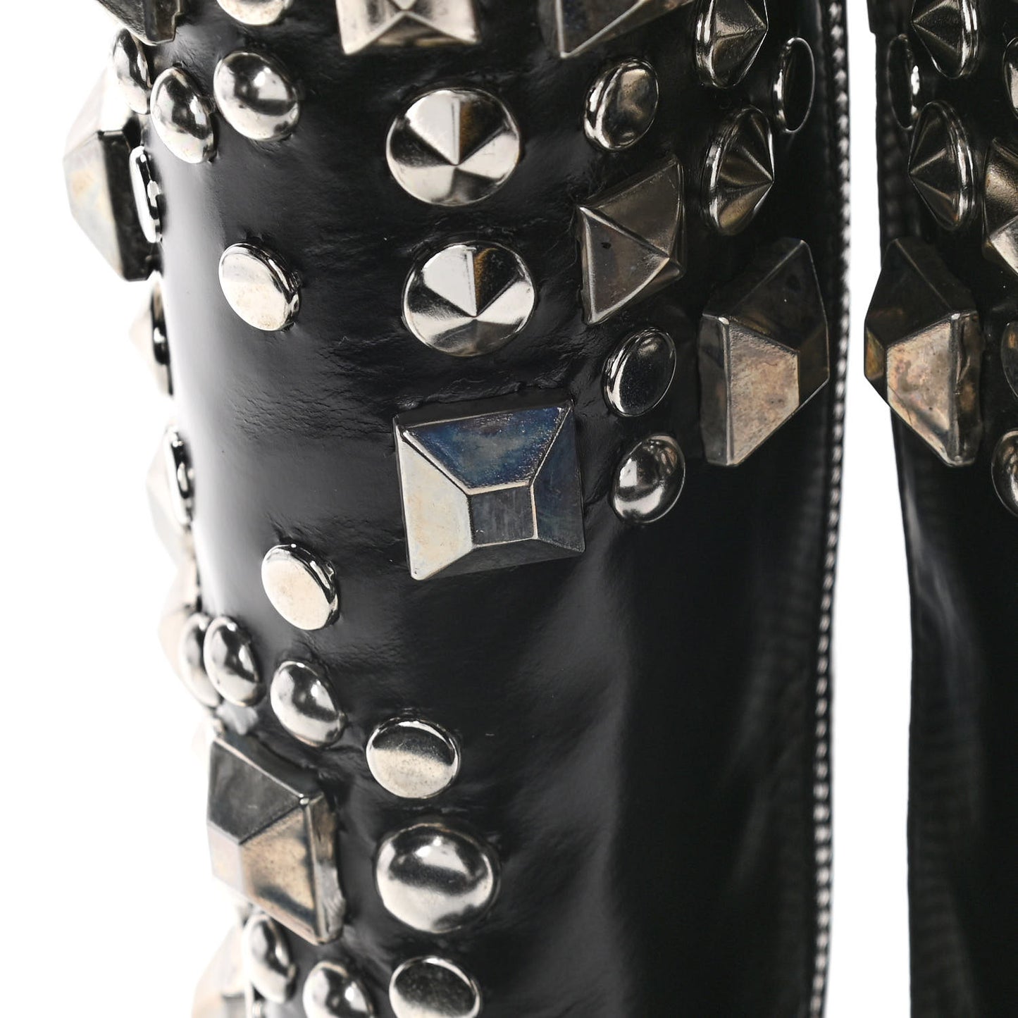 Ketta Studded Babies 40 Brod Knee High Boots 35.5 Black