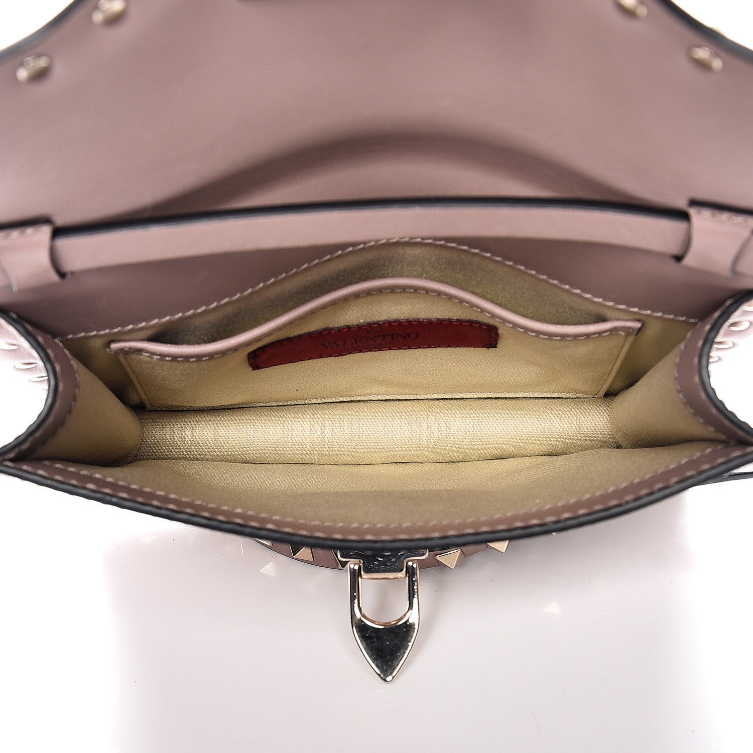 Valentino Garavani Vitello Rockstud Shoulder Flap Bag Poudre 5 of 7