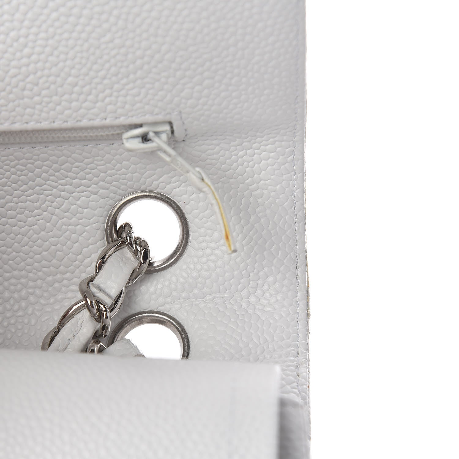 Chanel Caviar Quilted Medium Double Flap White 14 of 21