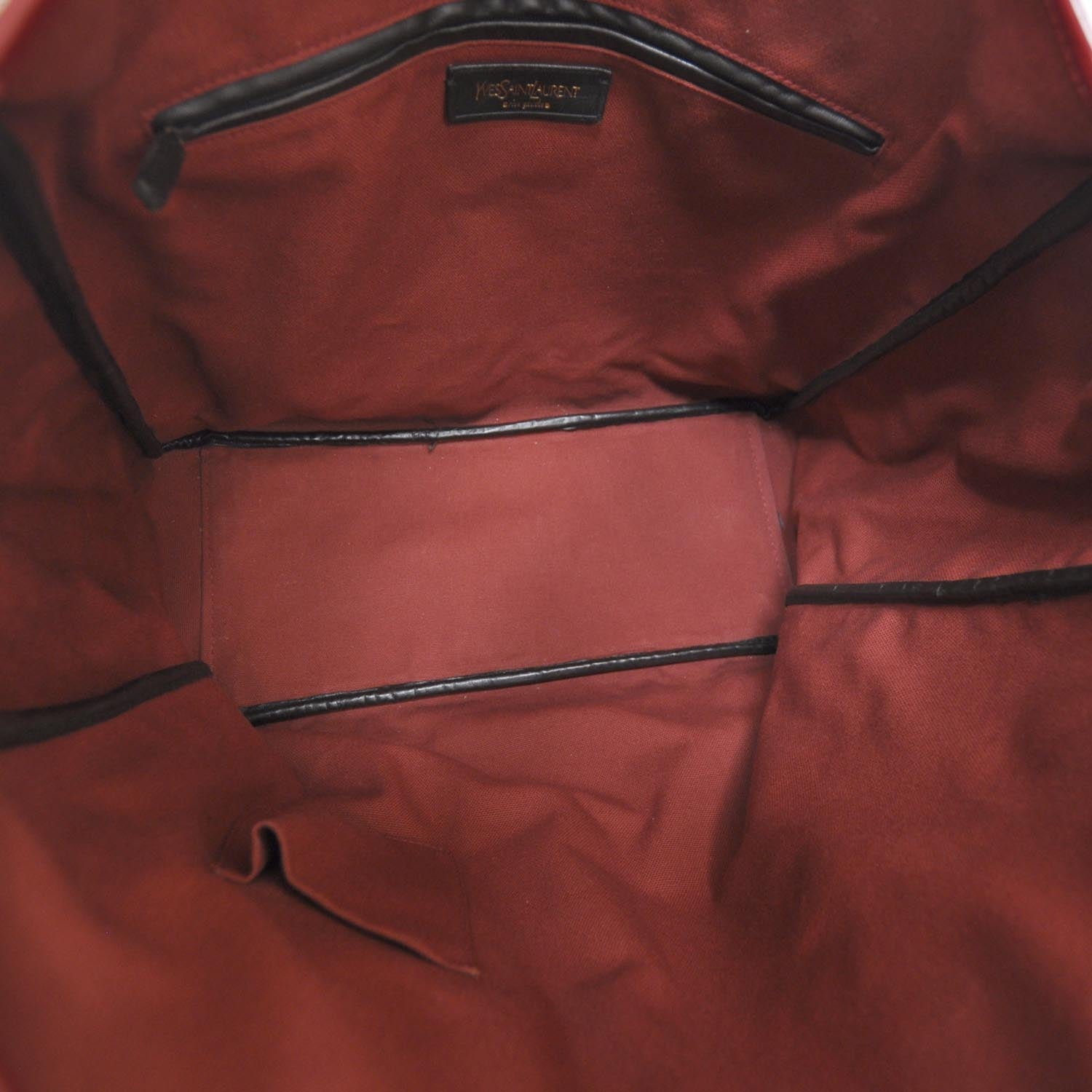 Saint Laurent Patent Croc Raspail Tote Red 6 of 8