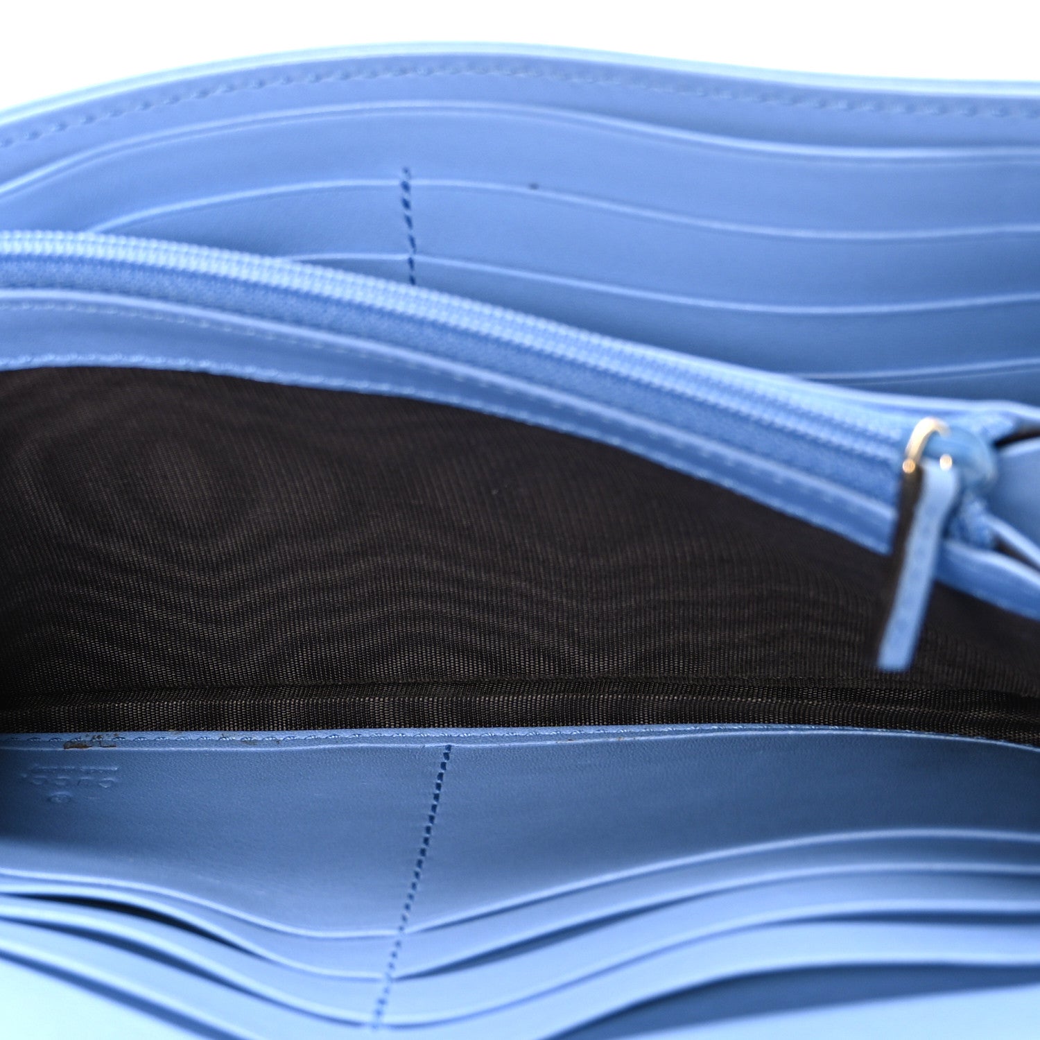 Gucci Calfskin Matelasse GG Marmont Continental Wallet Clear Sky Blue 5 of 7