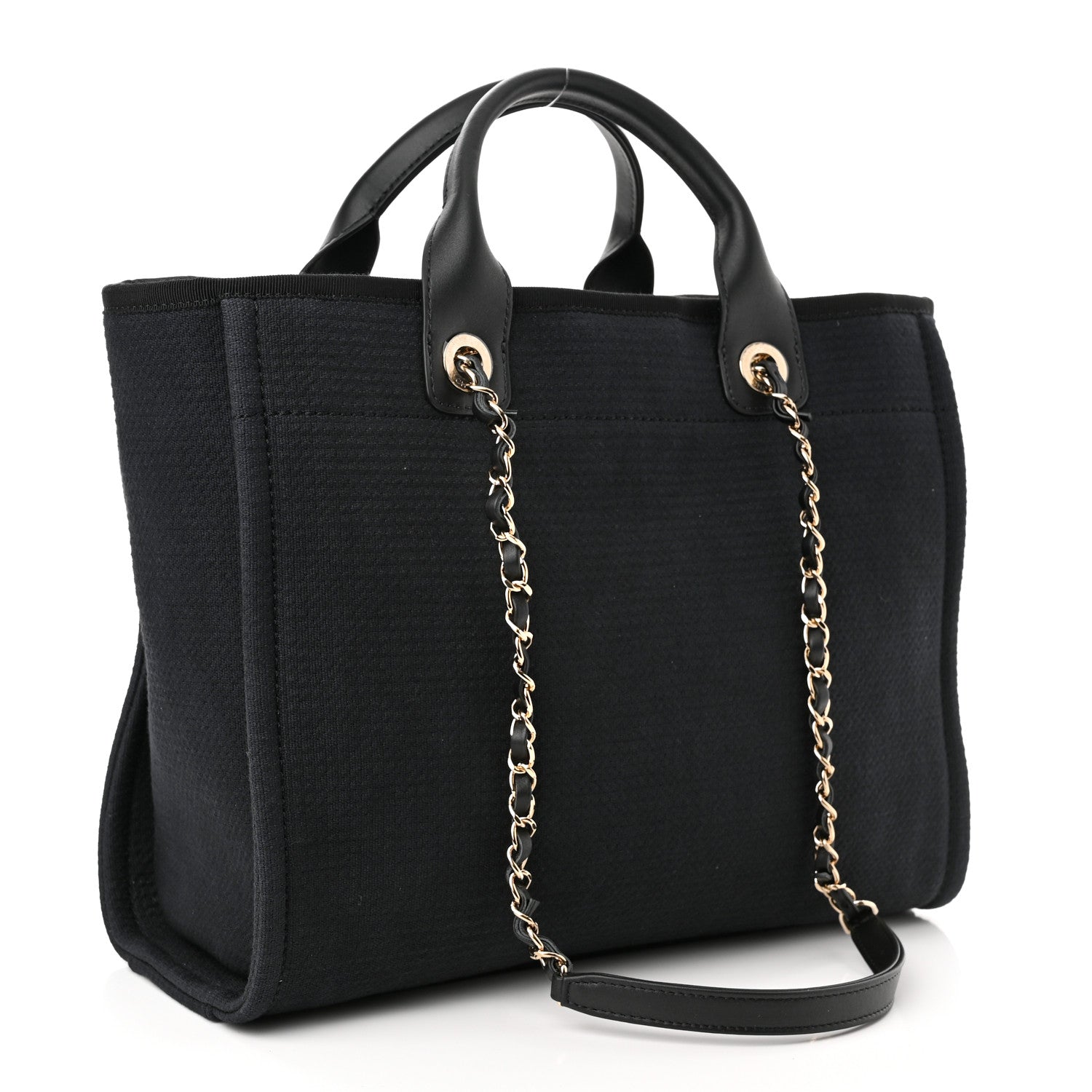 Chanel Mixed Fibers Small Deauville Tote Black 4 of 12