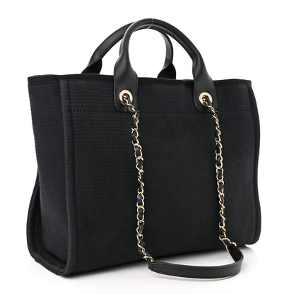 Chanel Mixed Fibers Small Deauville Tote Black 4 of 12