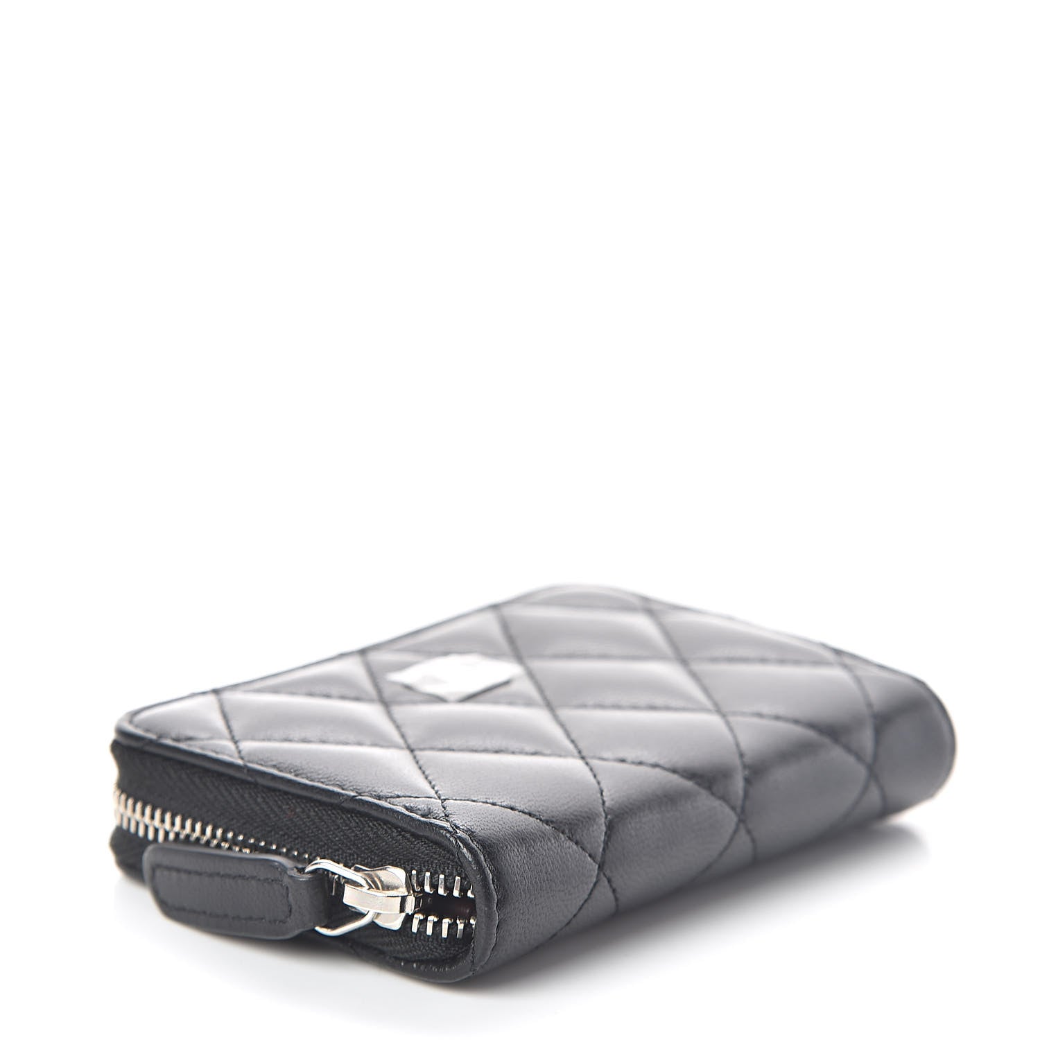 Chanel Lambskin Quilted Zip Coin Purse Black 4 of 7