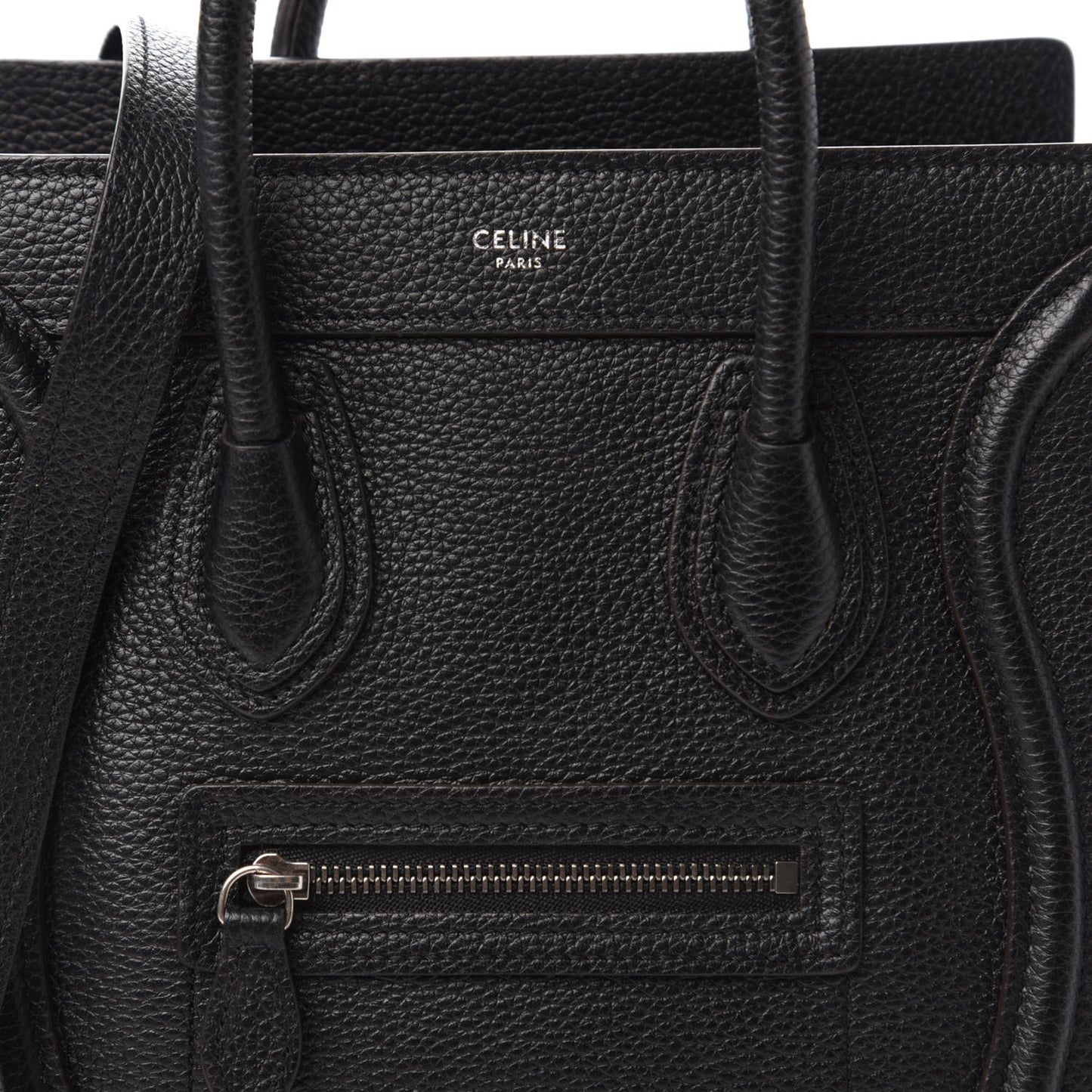 Drummed Calfskin Nano Luggage Black