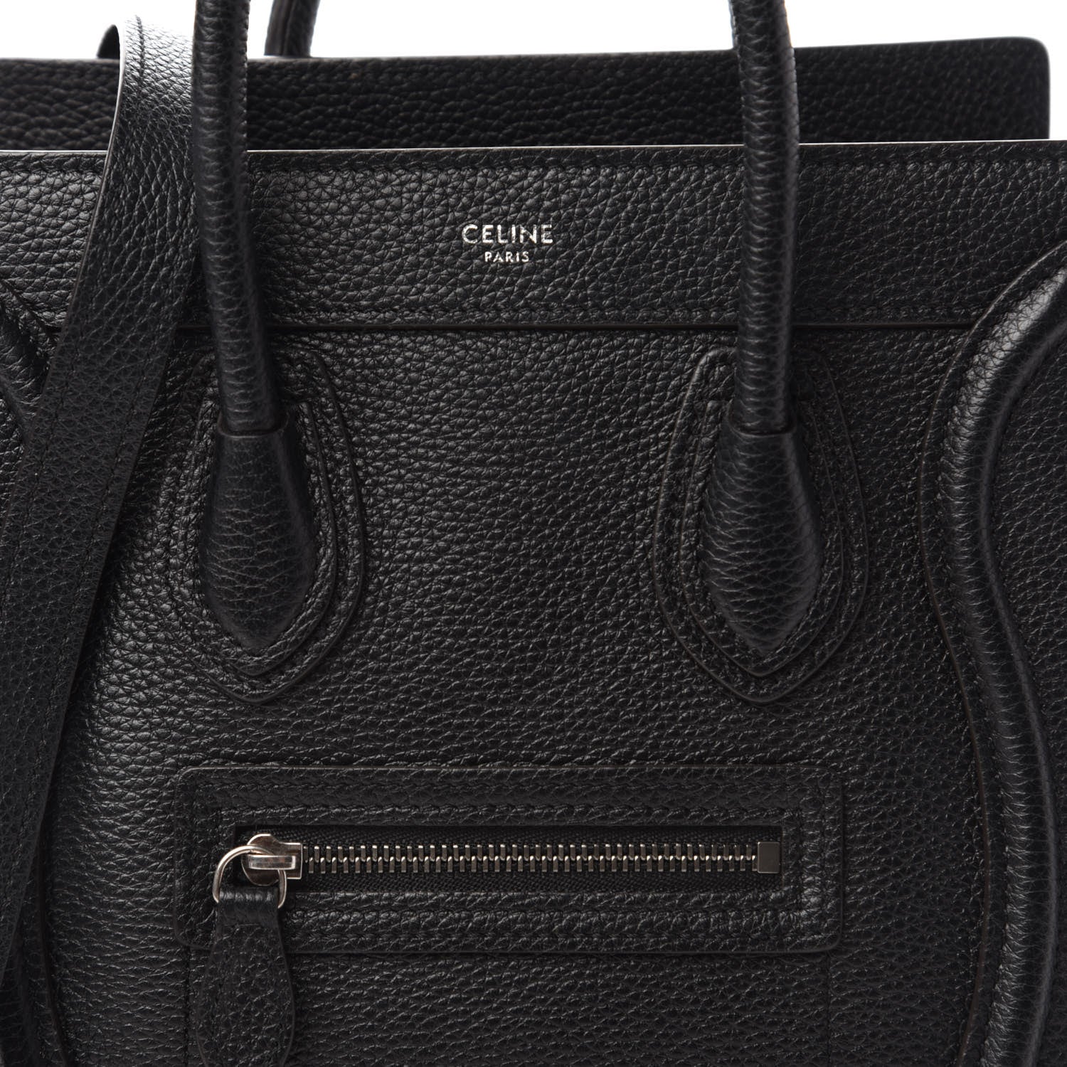 Celine Drummed Calfskin Nano Luggage Black 9 of 9