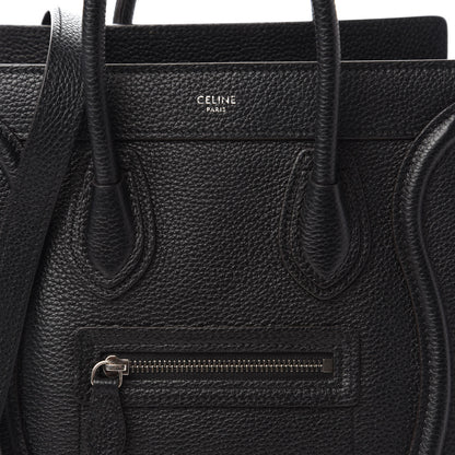 Celine Drummed Calfskin Nano Luggage Black 9 of 9