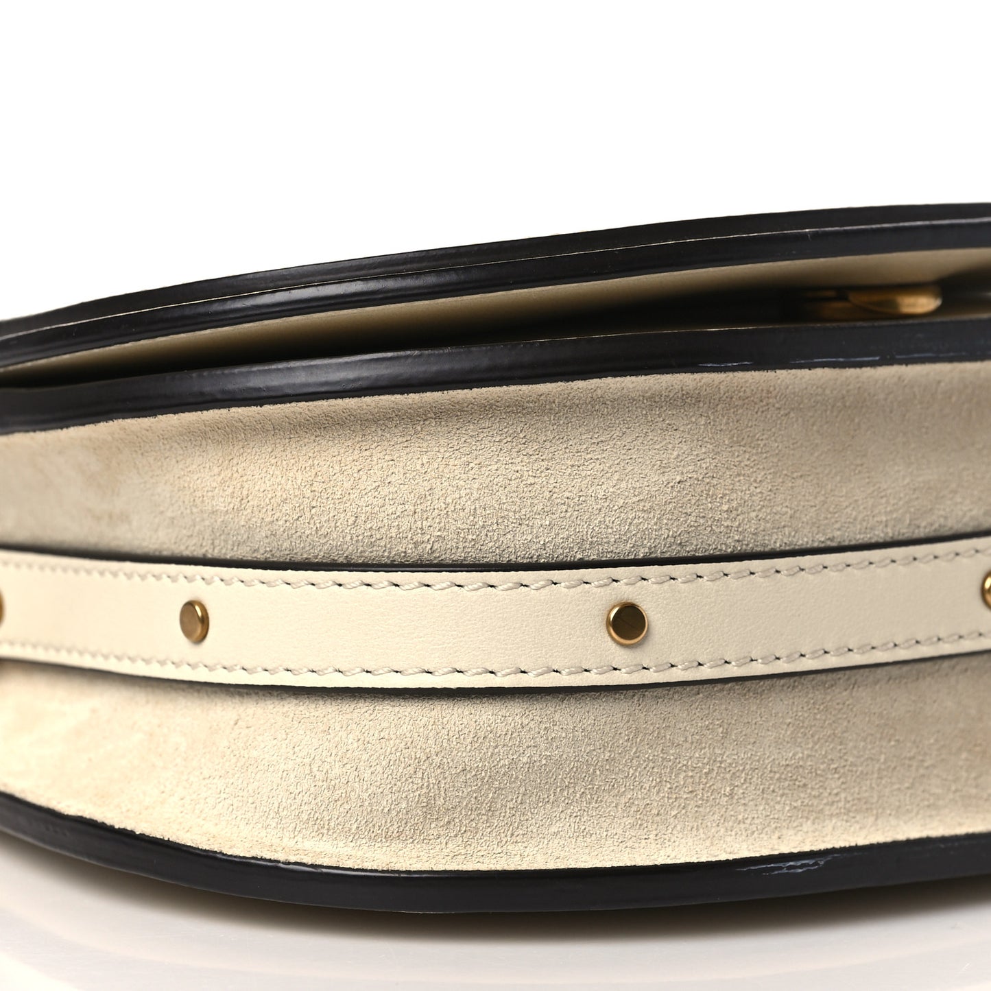 Calfskin Suede Small Nile Bracelet Bag Off White