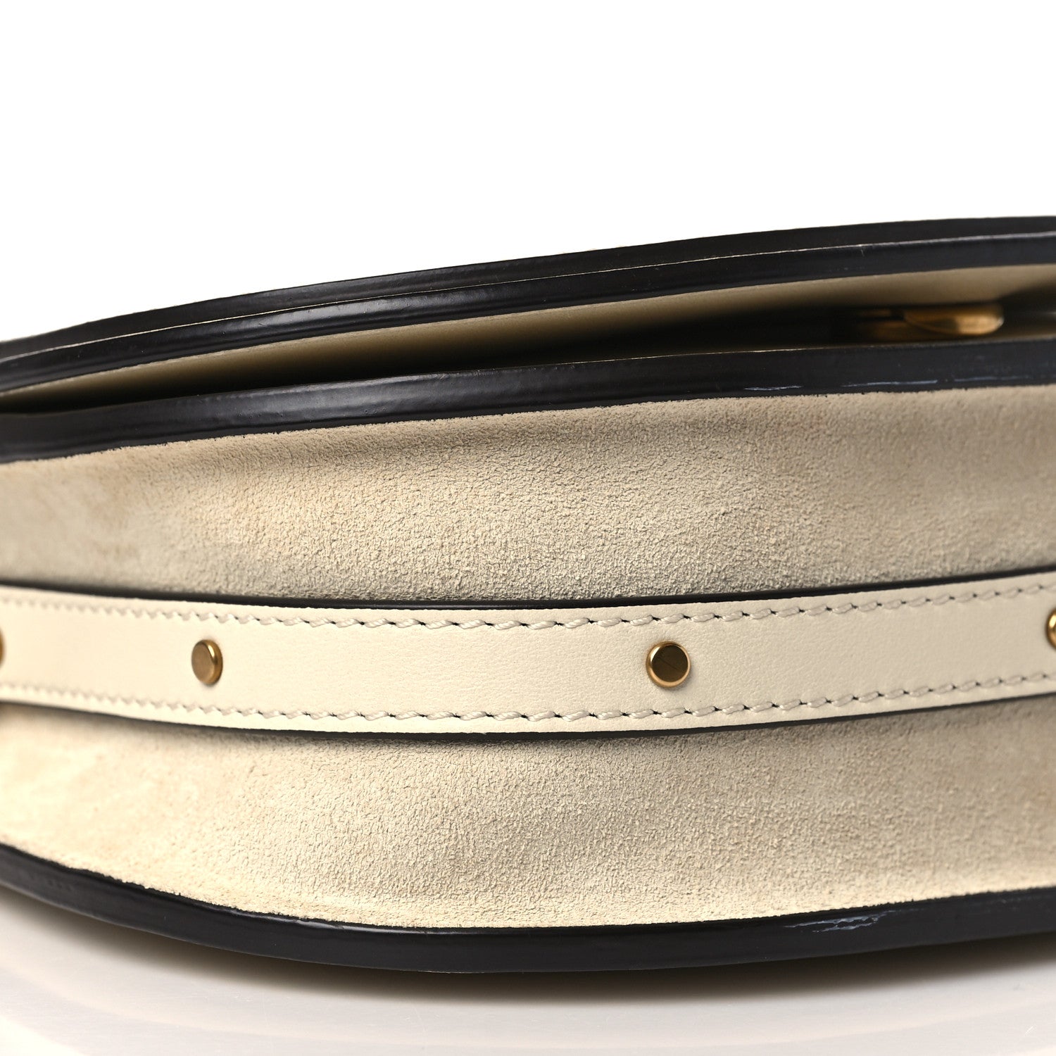 Chloe Calfskin Suede Small Nile Bracelet Bag Off White 8 of 9