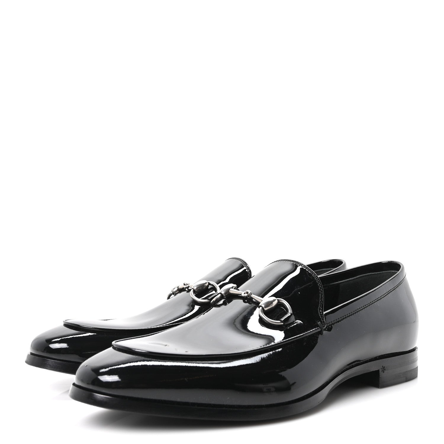 Gucci Vernice Crystal Horsebit Mens Jordaan Loafers 8 Black 4 of 10