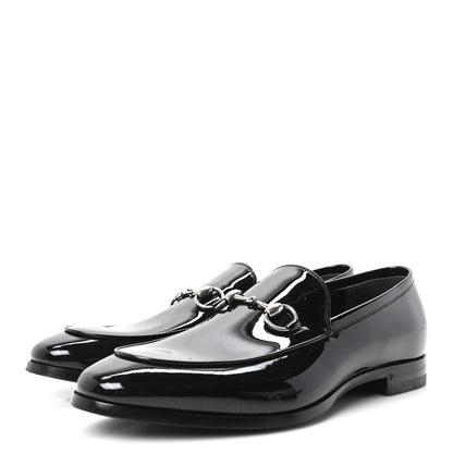 Gucci Vernice Crystal Horsebit Mens Jordaan Loafers 8 Black 4 of 10