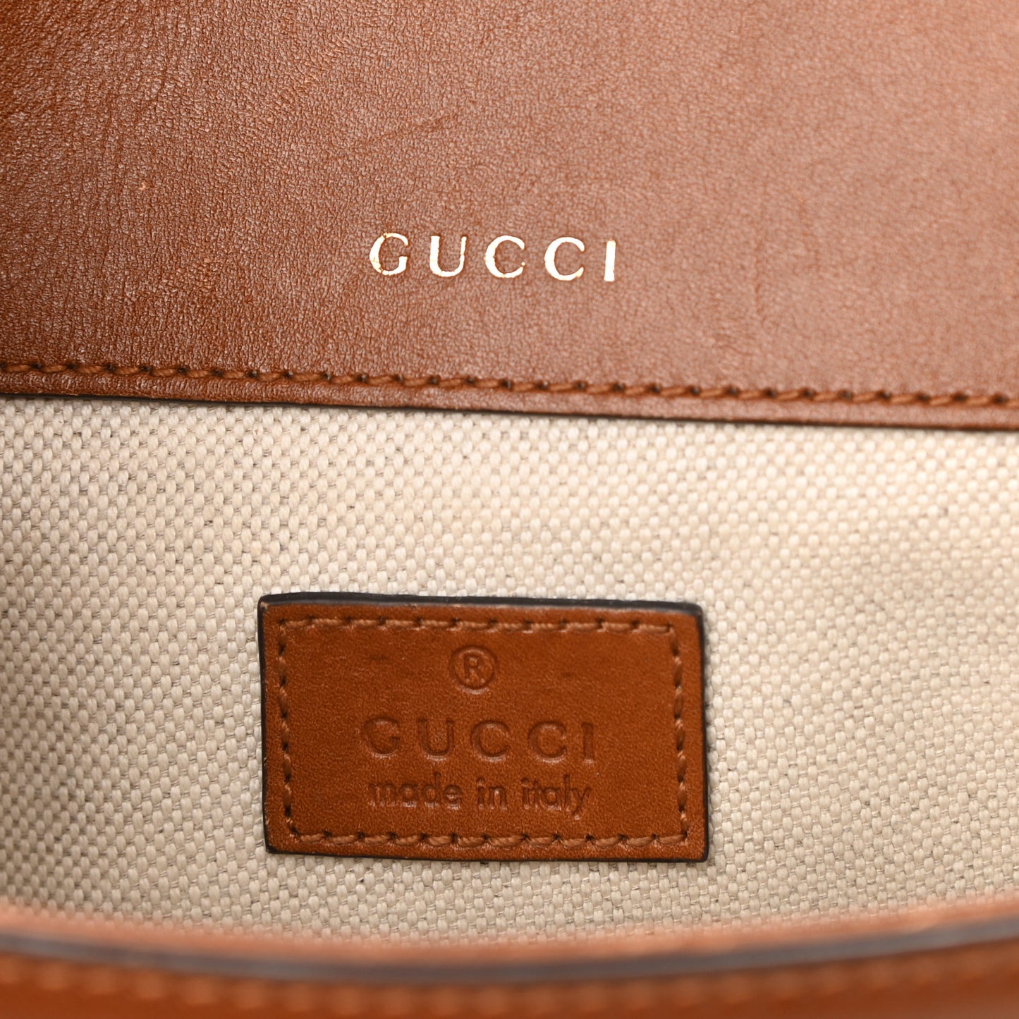 New Canvas Charisma Calfskin Crystal GG Monogram Mini Horsebit 1955 Shoulder Bag Camel Ebony