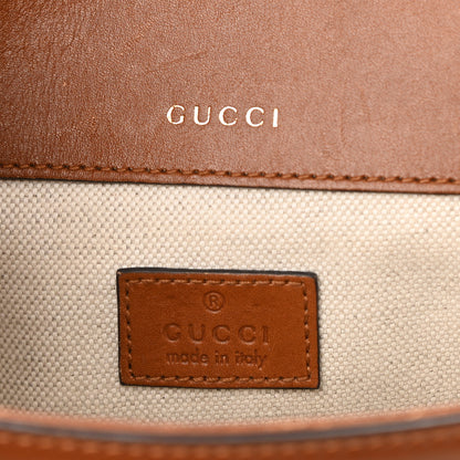 Gucci New Canvas Charisma Calfskin Crystal GG Monogram Mini Horsebit 1955 Shoulder Bag Camel Ebony 7 of 11