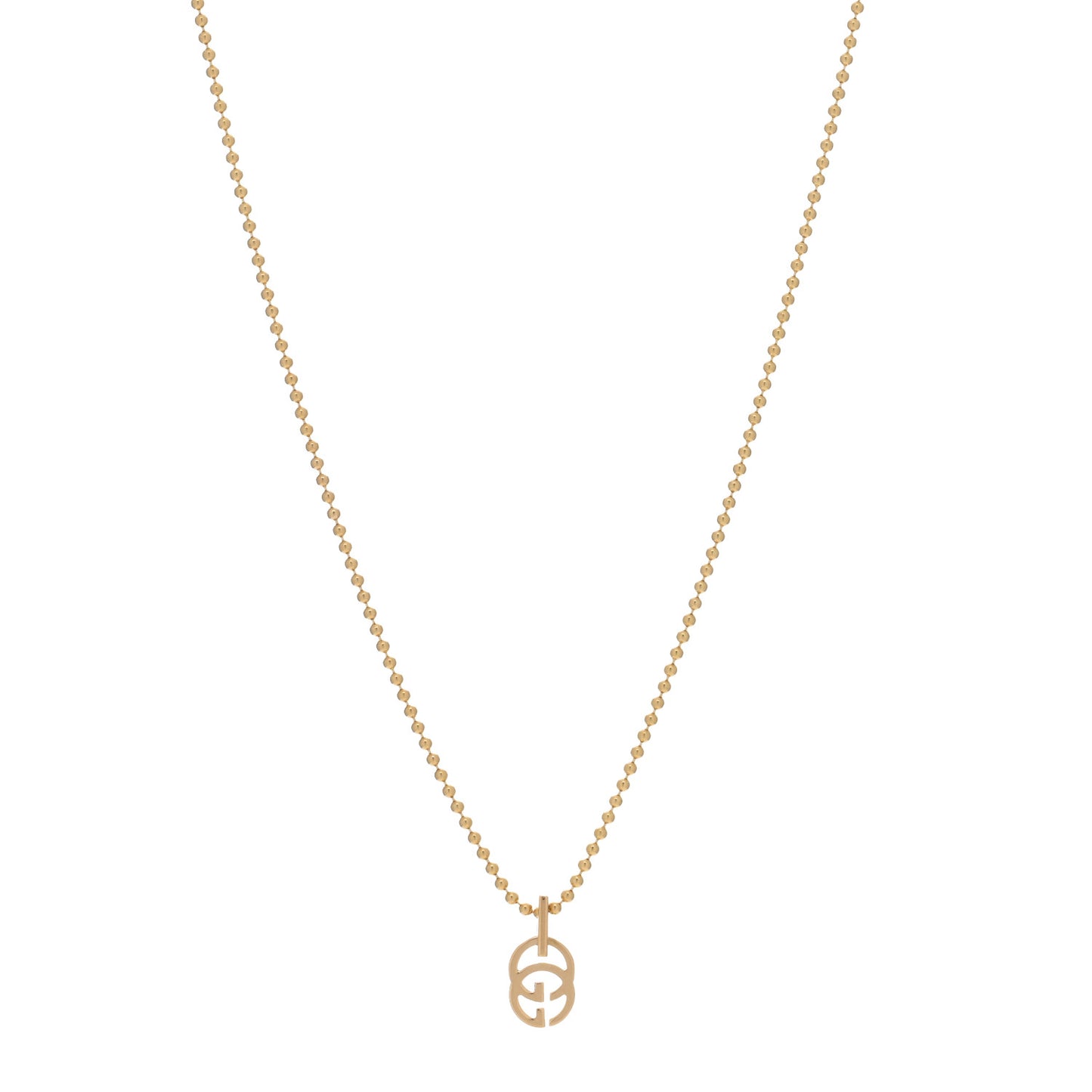 18K Yellow Gold Running GG Pendant Necklace