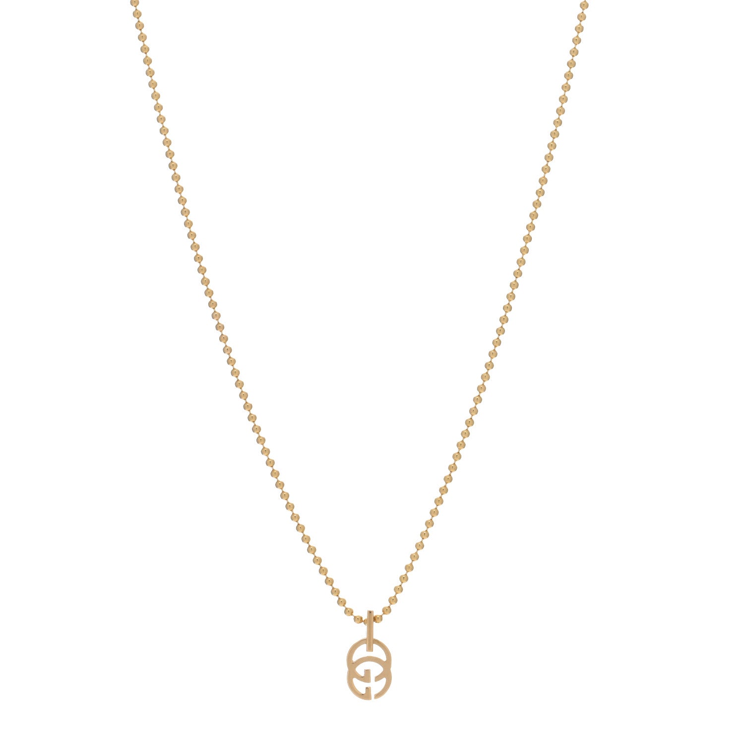 Gucci 18K Yellow Gold Running GG Pendant Necklace 1 of 4