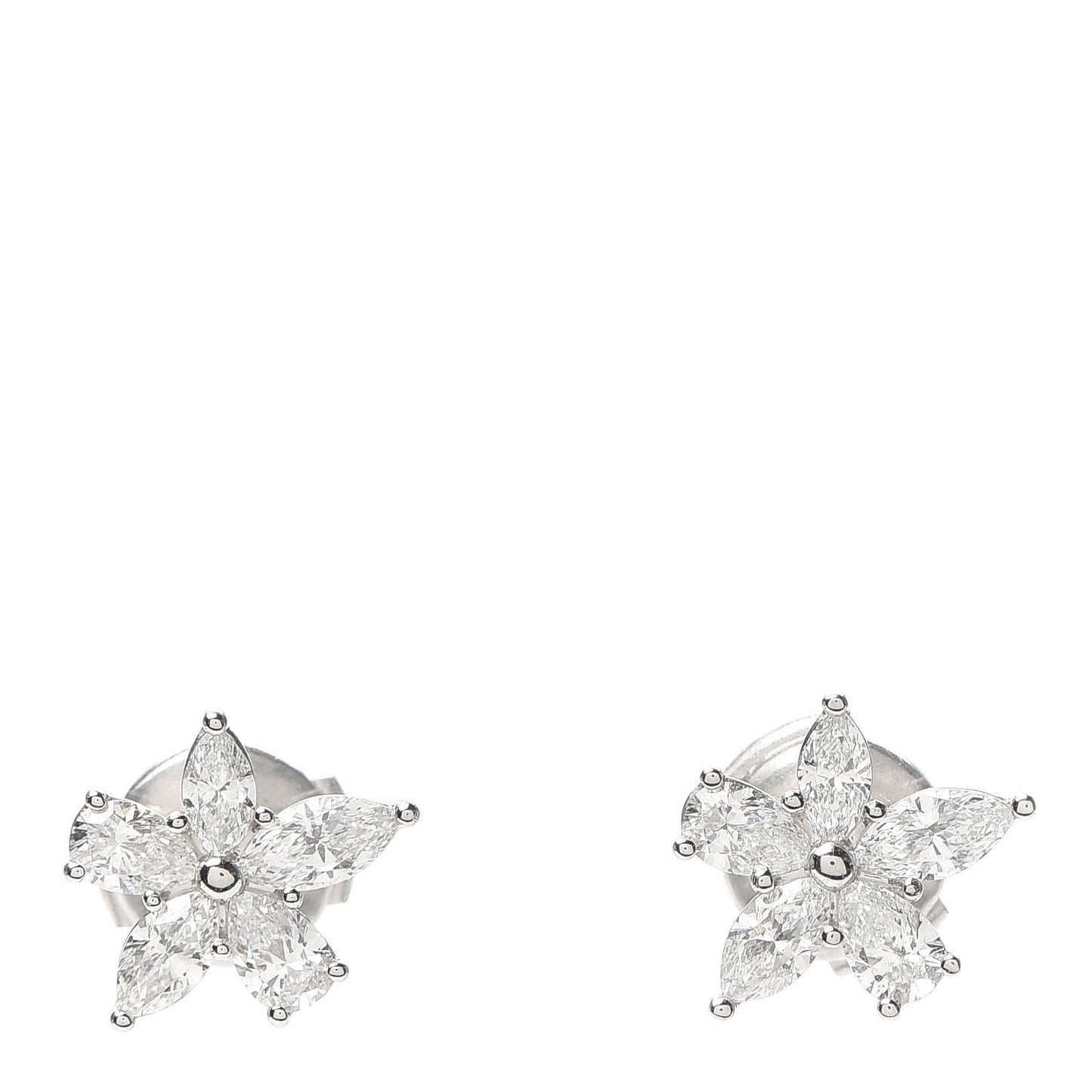 Platinum Diamond Medium Victoria Mixed Cluster Earrings