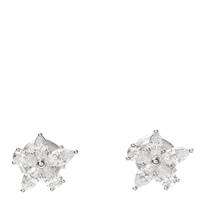 Tiffany Platinum Diamond Medium Victoria Mixed Cluster Earrings 1 of 5