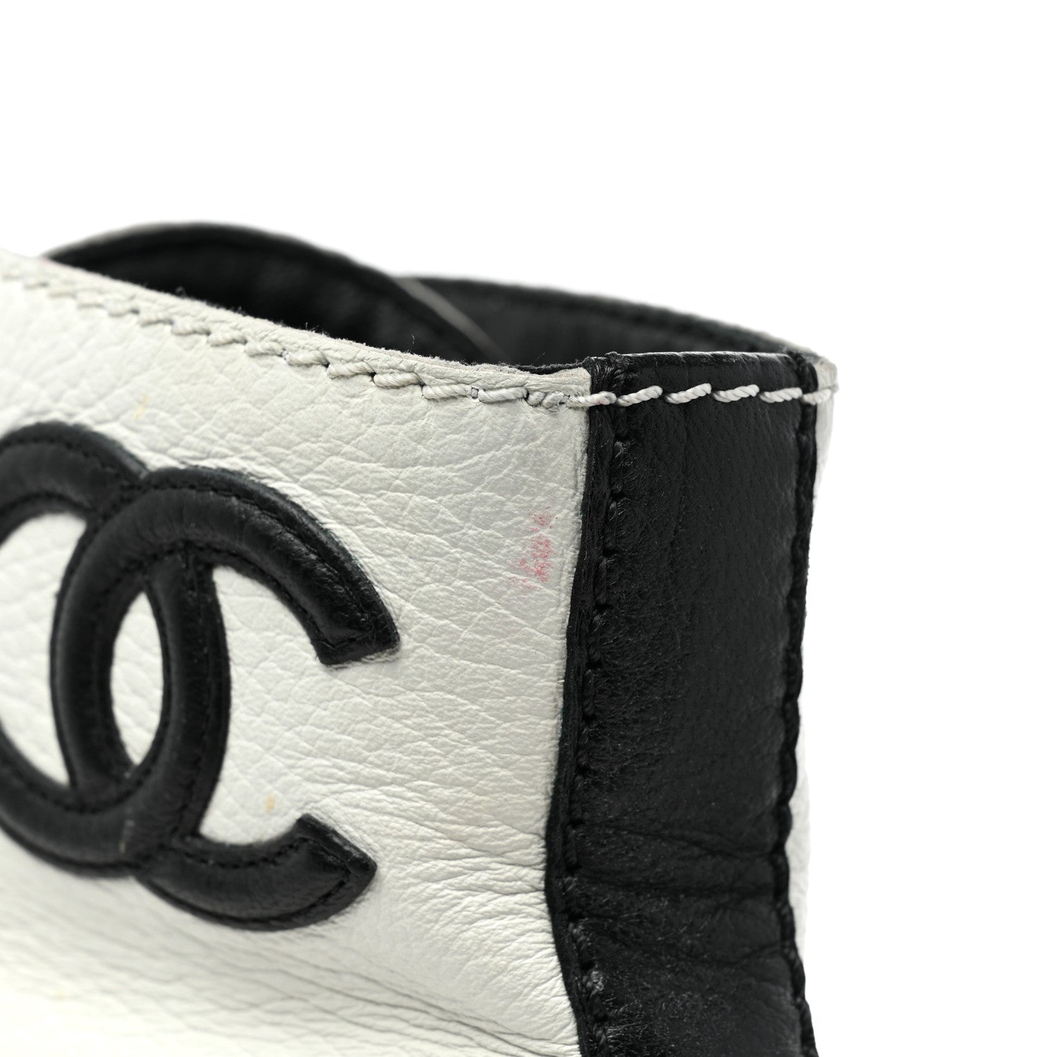 Chanel Lambskin Grained Calfskin CC Cap Toe Short Boots 39.5 White Black 14 of 14