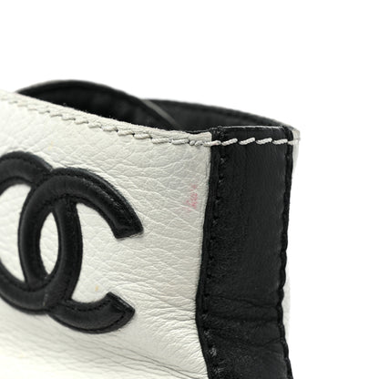 Chanel Lambskin Grained Calfskin CC Cap Toe Short Boots 39.5 White Black 14 of 14