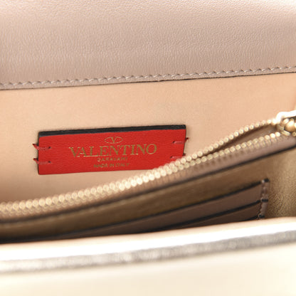 Valentino Garavani Metallic Calfskin Rockstud Wallet on Chain Gold 8 of 9