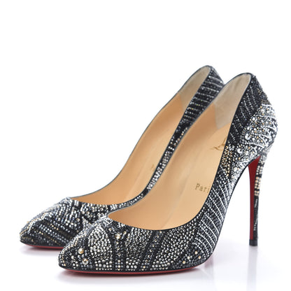 Christian Louboutin Suede Strass Eloise 100 Pumps 35.5 Black 3 of 8