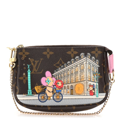Louis Vuitton Monogram 2022 Christmas Animation Paris Mini Pochette Accessories Pink 1 of 8