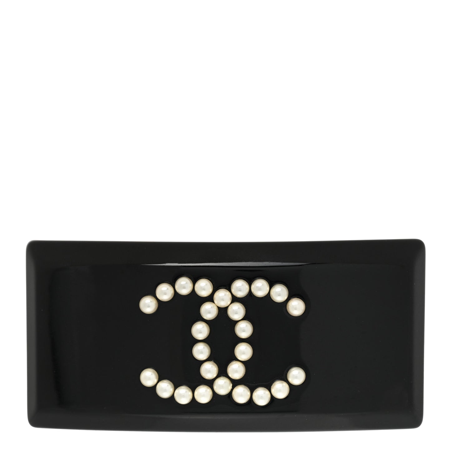 Resin Pearl CC Hair Clip Barrette Black