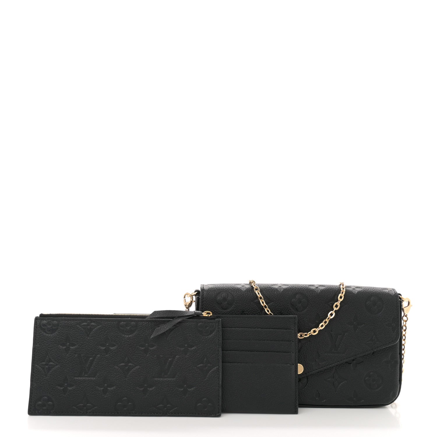 Louis Vuitton Empreinte Pochette Felicie Chain Wallet Black 2 of 11