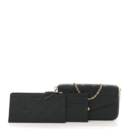 Louis Vuitton Empreinte Pochette Felicie Chain Wallet Black 2 of 11