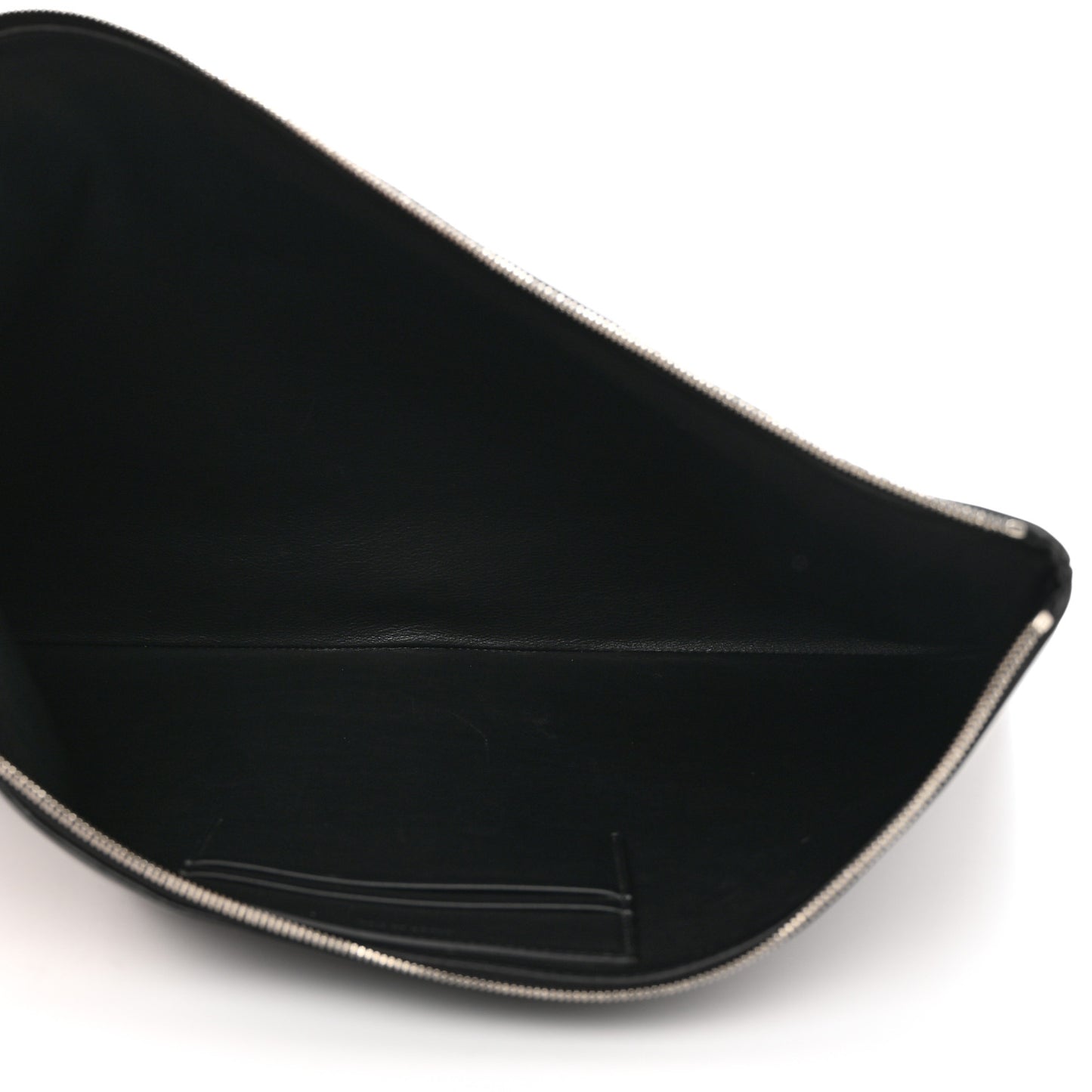 Calfskin Large Made In Clutch Pouch Black