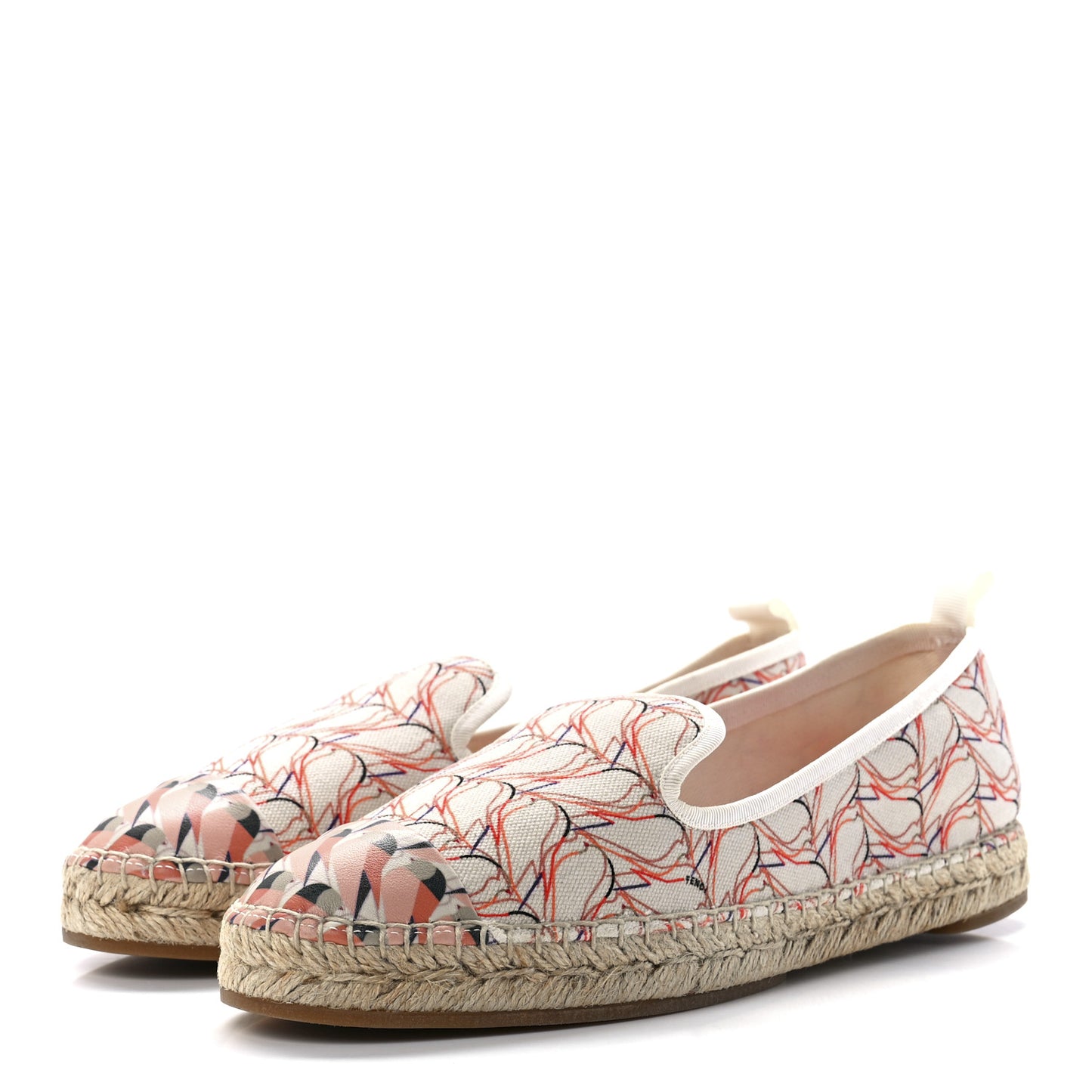 Canvas Bird Print Espadrilles 39.5 Crema Coral Dahlia