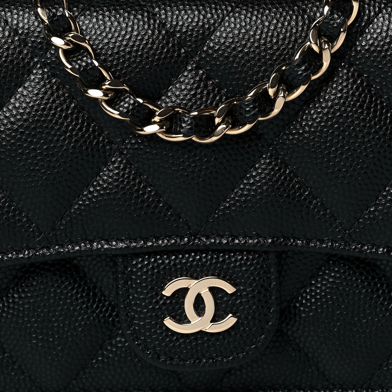 Chanel Caviar Quilted Mini Chain Bag Black 9 of 12