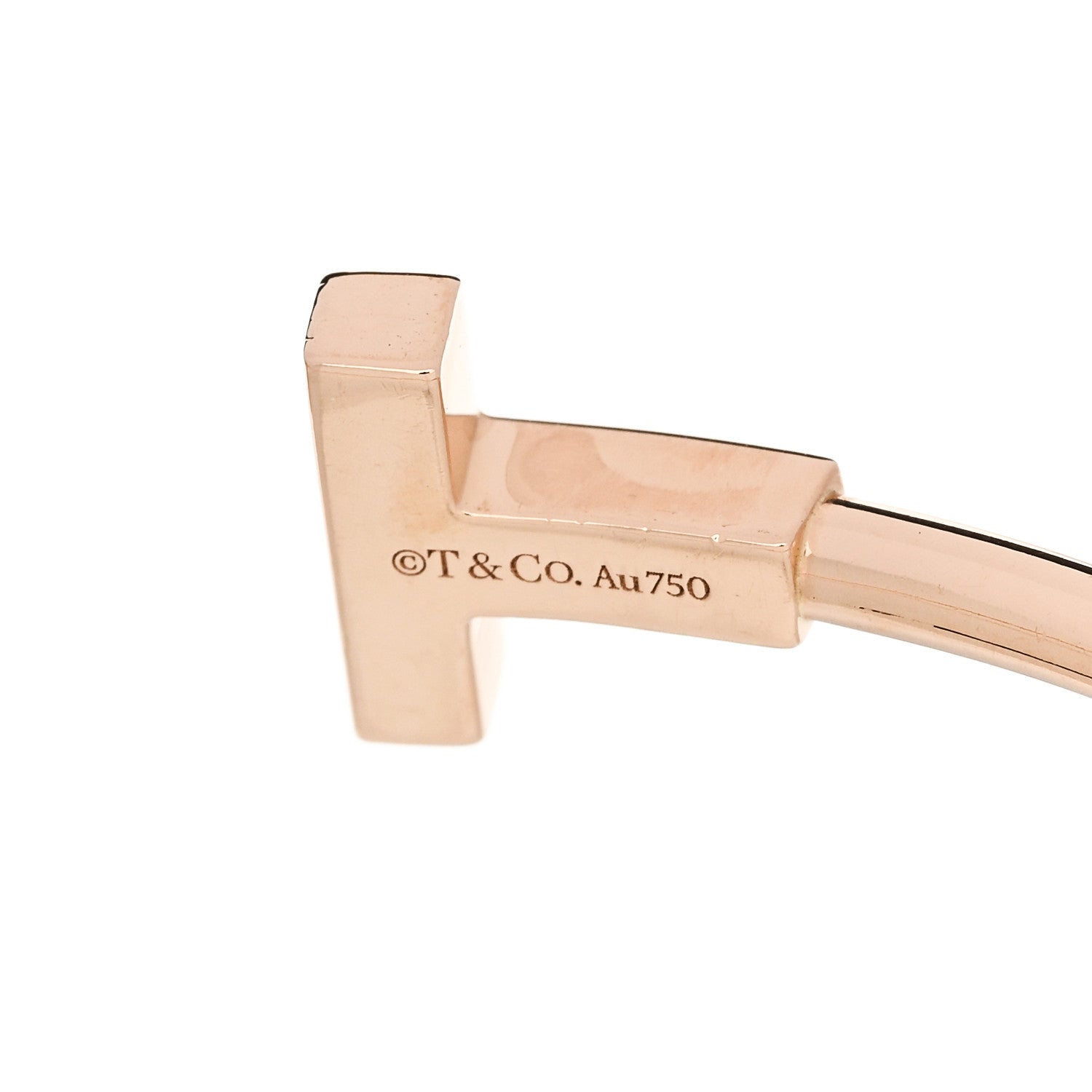Tiffany 18K Rose Gold Diamond T Wire Bracelet 3 of 3